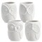 Set of 4 Paint Your Own Owl Succulent Planters - Blank Paintable Flower Pots with Drainage Holes, Rubber Plugs, 12 Sticker Pot Pads - Ceramics Pottery to Paint for Adults (4 Designs)